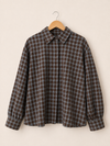 Karierte Bluse mit Schleife