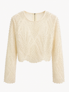 Pailletten Langarm Top Damen