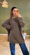 Long Grobstrick Pullover
