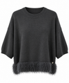 Strickpullover mit Federdetail
