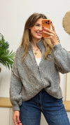 Kuschelige Grobstrickjacke mit Reißverschluss