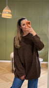 Long Grobstrick Pullover