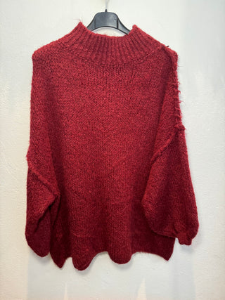 Oversize Pullover Bordeaux - "PAULA"