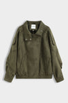 Suede Look Blouson – Khaki
