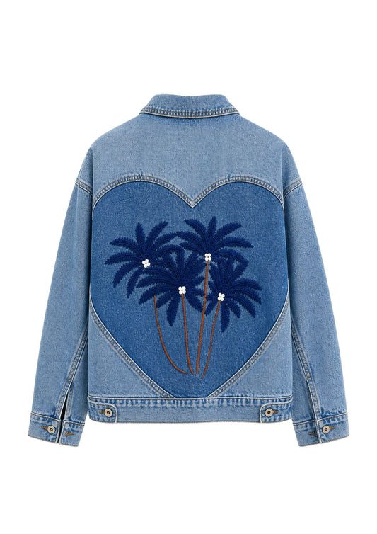 Oversized Jeansjacke Palmen