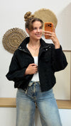 Leo-Blouson in Dunkelgrau/Schwarz