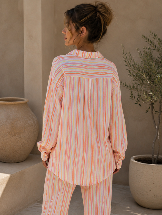 Musselinbluse Candy Stripe Orange