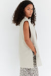Oversized Blazer-Weste in Beige