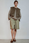Velours-Weste in Khaki