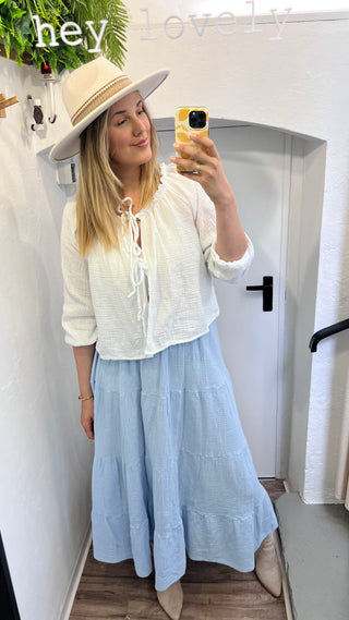 Musselinbluse mit Schleifen