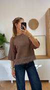 Strickpullover mit Federdetail