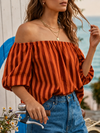 Off Shoulder Bluse Stripe