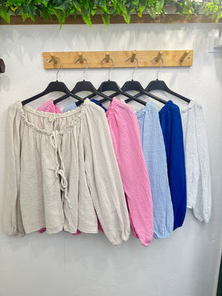 Musselinbluse mit Schleifen
