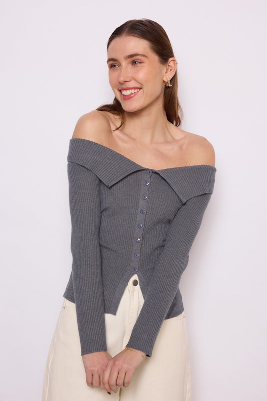 Off- Shoulder Strickjacke