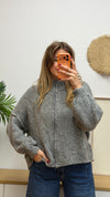 Kuschelige Grobstrickjacke mit Reißverschluss