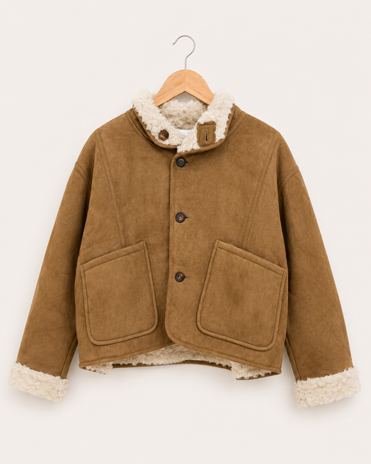 Wendejacke in Velouroptik mit Teddyfell