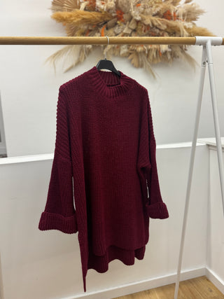 Grobstrick Pullover Bordeaux