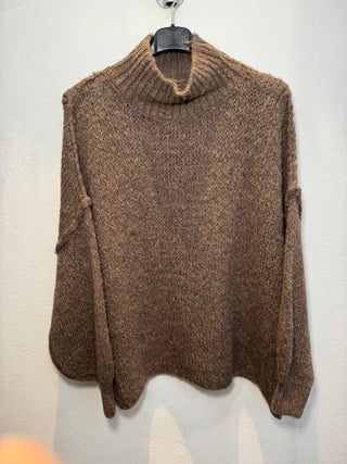 Oversize Pullover Hellbraun - "PAULA"