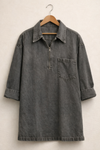 Oversized Denimkleid mir Reißverschluss und Kragen