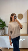 Strickpullover mit Federdetail