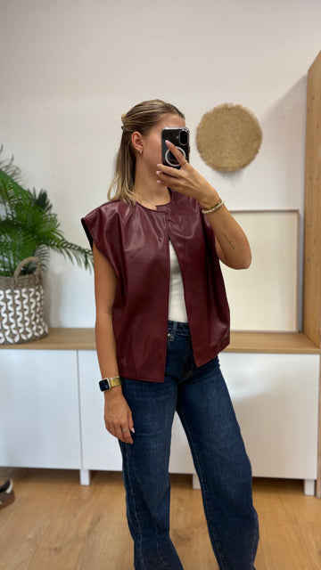 Weste in Lederoptik
