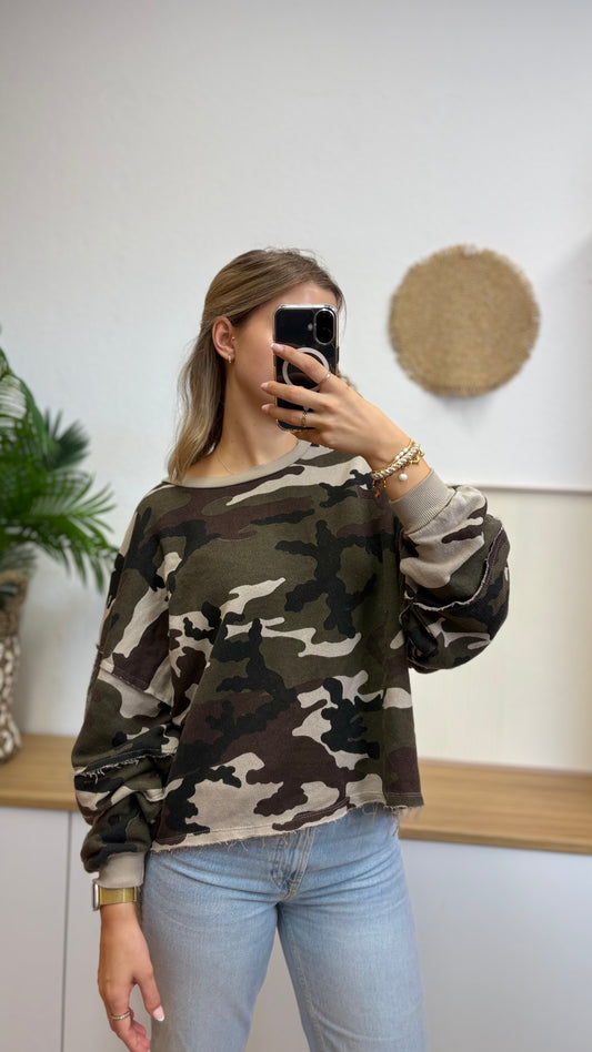 Camouflage Shirt im Destroyed-Look