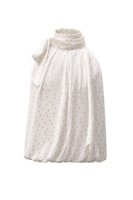 Schluppen Bluse ärmellos Dots