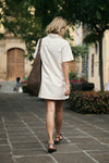 Denim Kleid beige mit Knopfleiste