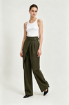 Bundfaltenhose mit Wickel-Detail