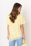T-Shirt mit Spitze gelb