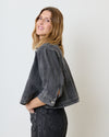 Cropped Denim Jacke mit 3/4-Ärmeln