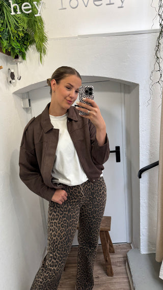 Oversize Kunstlederjacke mit Ballon-Silhouette