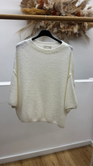 Oversize Pullover weiß - "SOPHIA"