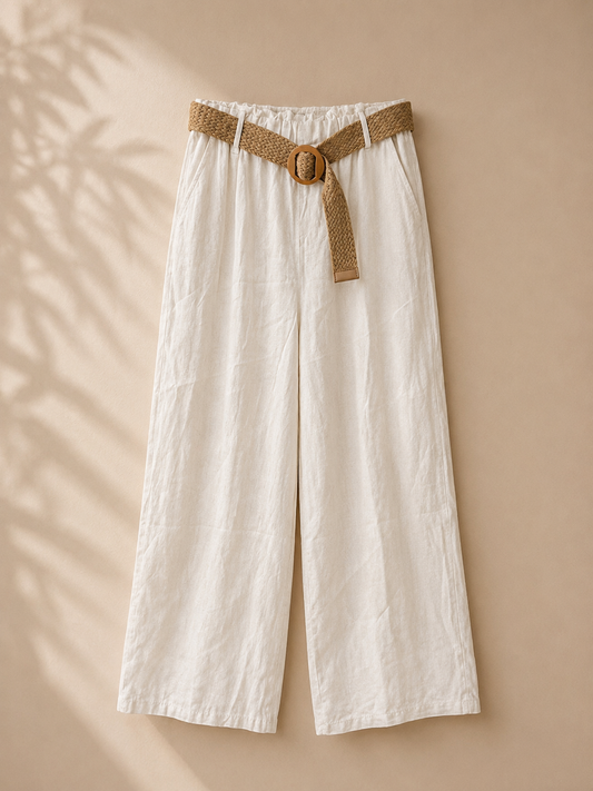 Leinen Hose mit Gürtel