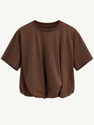 T-Shirt mit gerafftem Saum