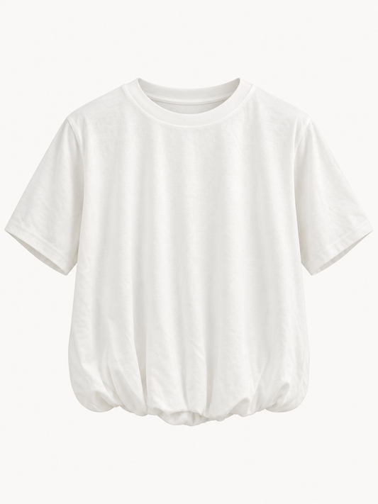 T-Shirt mit gerafftem Saum