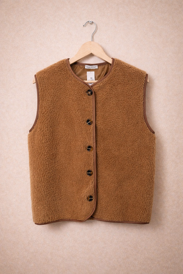 Fellweste Teddy braun