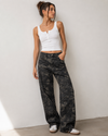 Camouflage Wide Leg Jeans – High Waist