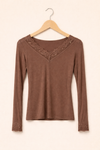 Kaschmir Longsleeve mit Spitze