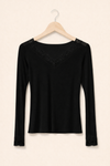 Kaschmir Longsleeve mit Spitze