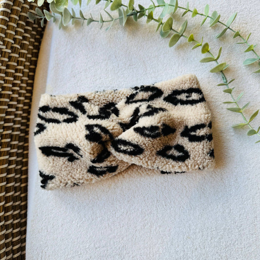 Teddy Twist Haarband - Leopard Taupe: 6 bis 12 Monate