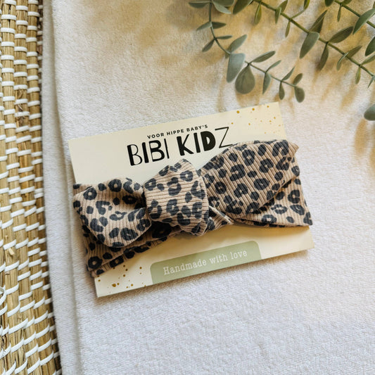 Haarband Leopard Dunkel Beige
