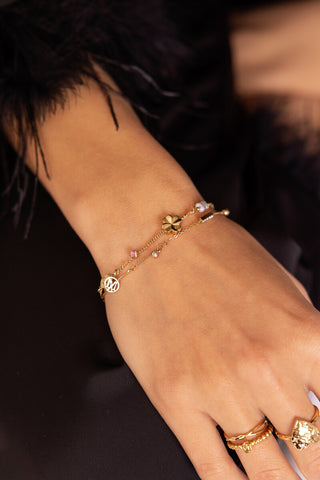 Doppelarmband mit Anhängern "dreams come true"